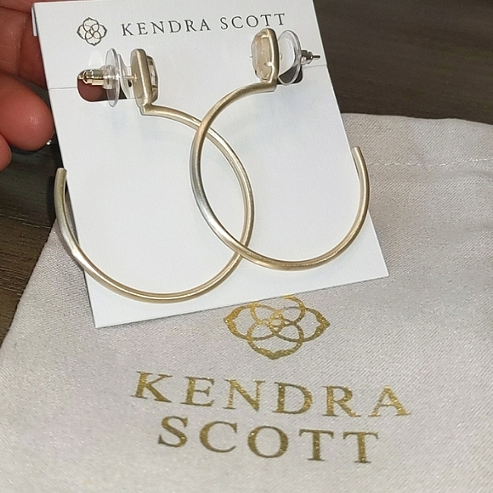 NEW Kendra Scott Pepper Stone Hoop Earrings - Picture 3 of 8